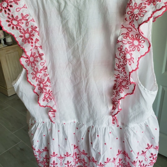 NWT Gap Peasant Top in Pink and White - Picture 5 of 5